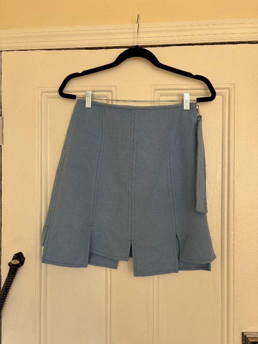 Ganni Paneled Wool Blend Skirt